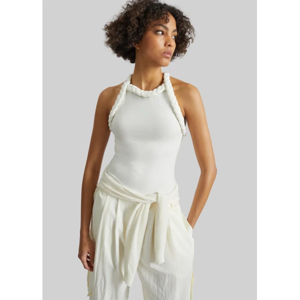 The Frankie Shop Tisto Bodysuit - White - Oversized Minimalist Bikini in White - Shop at Luxury Shoes 