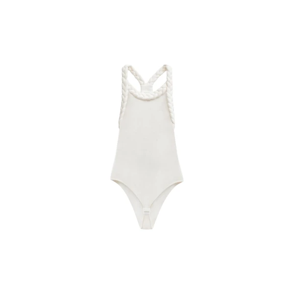 The Frankie Shop Tisto Bodysuit - White - Oversized Minimalist Bikini in White - Shop at Luxury Shoes 