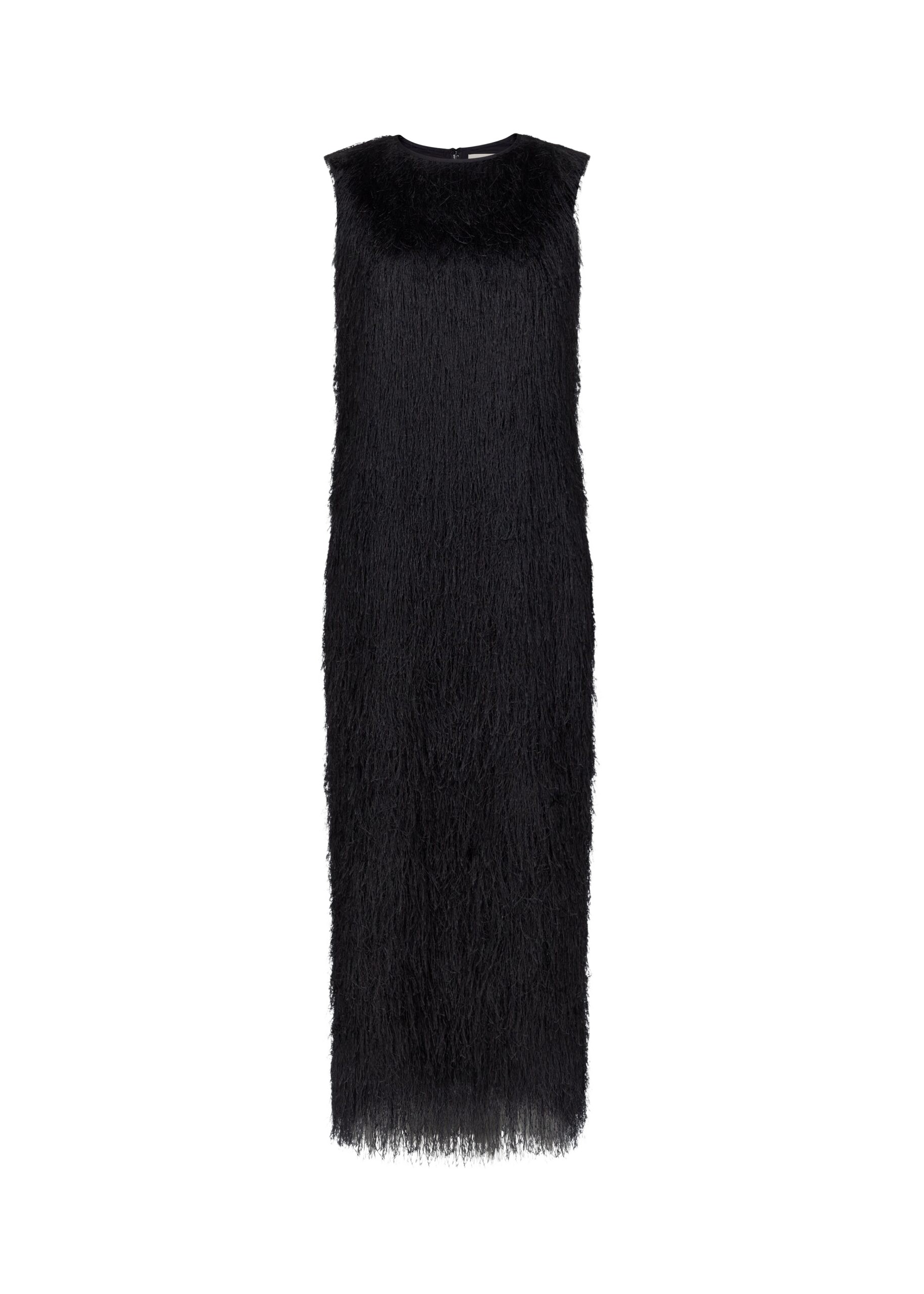 The Frankie Shop Tiwa Fringed Maxi Dress - Black - Oversized Minimalist Dresses in Black - Shop at Luxury Shoes 