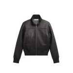 The Frankie Shop Tobias Leather Jacket - Black - Oversized Minimalist Jackets in Black - Shop at Luxury Shoes 