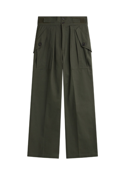 The Frankie Shop Tova Cargo Pants - Deep Green - Oversized Minimalist Pants in Green - Shop at Luxury Shoes 