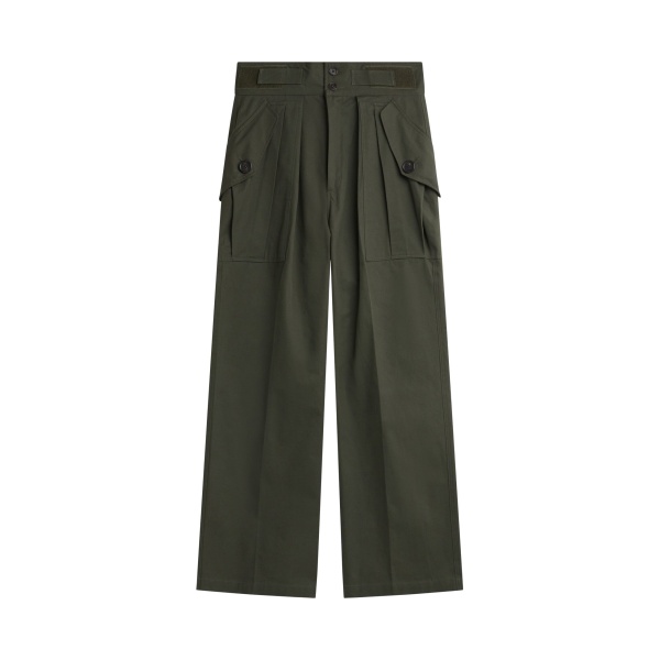 The Frankie Shop Tova Cargo Pants - Deep Green - Oversized Minimalist Pants in Green - Shop at Luxury Shoes 