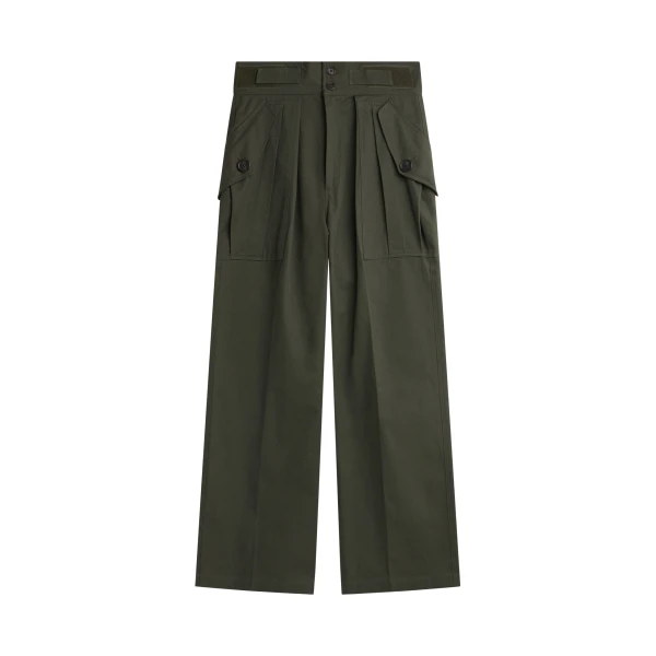 The Frankie Shop Tova Cargo Pants - Deep Green - Oversized Minimalist Pants in Green - Shop at Luxury Shoes 