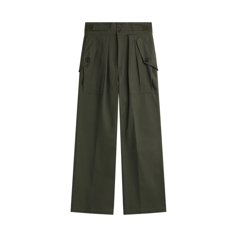 The Frankie Shop Tova Cargo Pants - Deep Green - Oversized Minimalist Pants in Green - Shop at Luxury Shoes 
