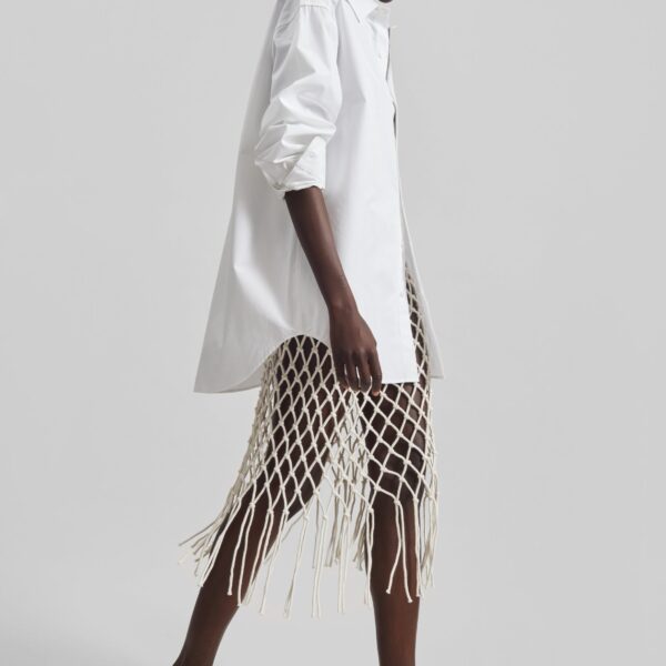 The Frankie Shop Tropea Macrame Skirt – Ecru, view 2