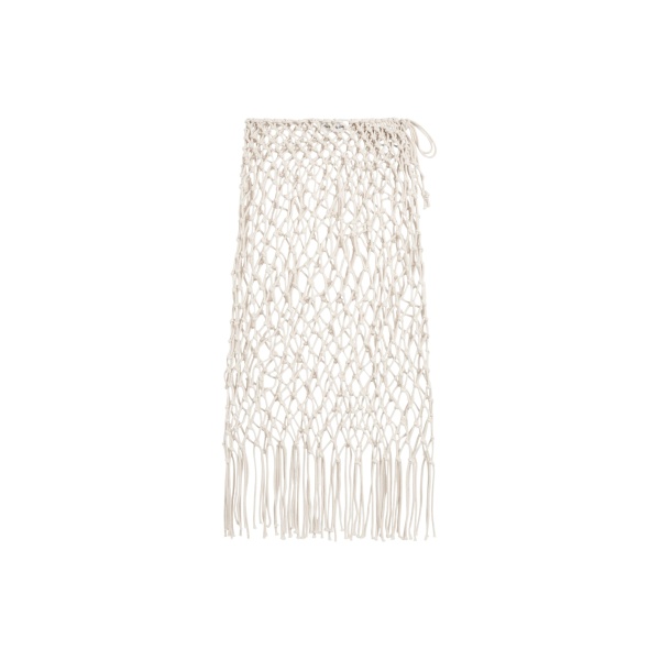 The Frankie Shop Tropea Macrame Skirt - Ecru - Oversized Minimalist Skirts in Ivory - Shop at Luxury Shoes 