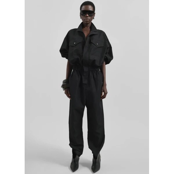 The Frankie Shop Tropez Jumpsuit - Black - Oversized Minimalist Jumpsuit in Black - Shop at Luxury Shoes 