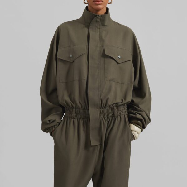 The Frankie Shop Tropez Jumpsuit – Khaki, view 4