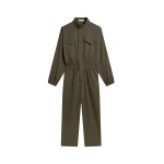 The Frankie Shop Tropez Jumpsuit - Khaki - Oversized Minimalist Jumpsuit in Green - Shop at Luxury Shoes 