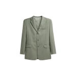 The Frankie Shop Trosa Blazer - Pale Olive - Oversized Minimalist Jackets in Green - Shop at Luxury Shoes 