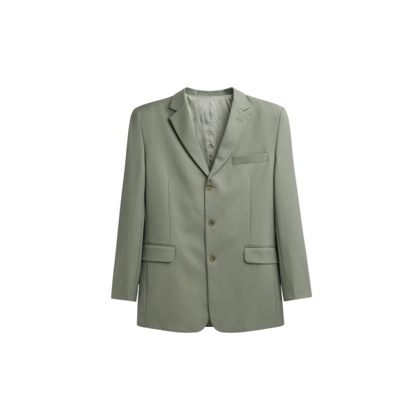The Frankie Shop Trosa Blazer - Pale Olive - Oversized Minimalist Jackets in Green - Shop at Luxury Shoes 