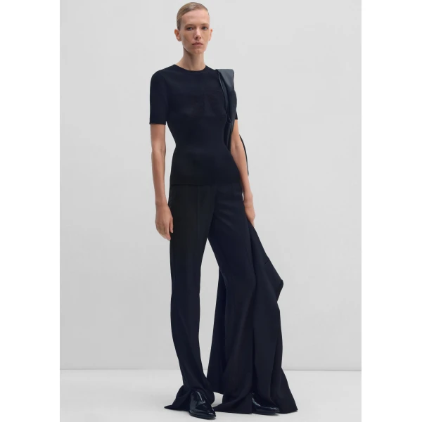The Frankie Shop Trousers #02 - Black - Oversized Minimalist Pants in Black - Shop at Luxury Shoes 