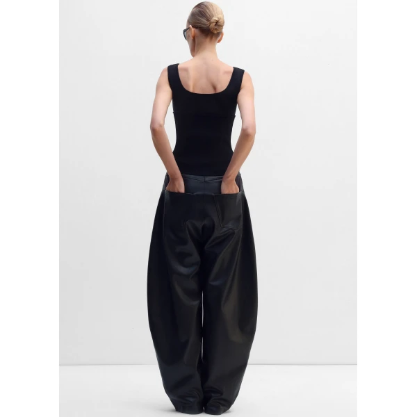 The Frankie Shop Trousers #08 - Black - Oversized Minimalist Pants in Black - Shop at Luxury Shoes 