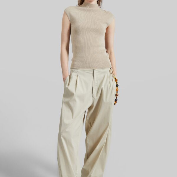 The Frankie Shop Troyes Knit Top – Beige, view 5