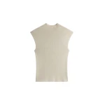The Frankie Shop Troyes Knit Top - Beige - Oversized Minimalist Tops in Beige - Shop at Luxury Shoes 