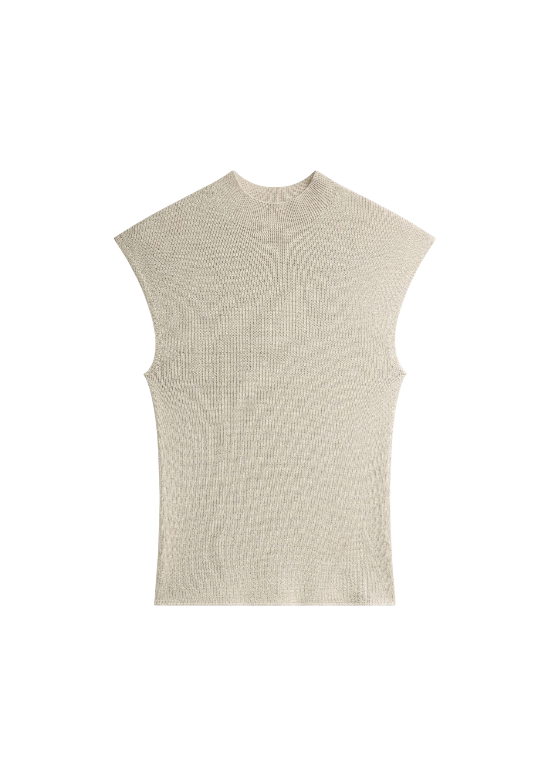 The Frankie Shop Troyes Knit Top - Beige - Oversized Minimalist Tops in Beige - Shop at Luxury Shoes 