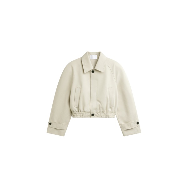 The Frankie Shop Turenne Curved Jacket - Beige - Oversized Minimalist Jackets in Beige - Shop at Luxury Shoes 