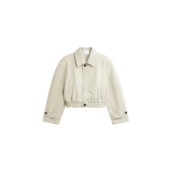 The Frankie Shop Turenne Curved Jacket - Beige - Oversized Minimalist Jackets in Beige - Shop at Luxury Shoes 