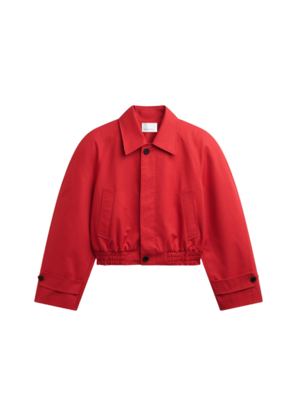 The Frankie Shop Turenne Curved Jacket - Red - Oversized Minimalist Jackets in Red - Shop at Luxury Shoes 