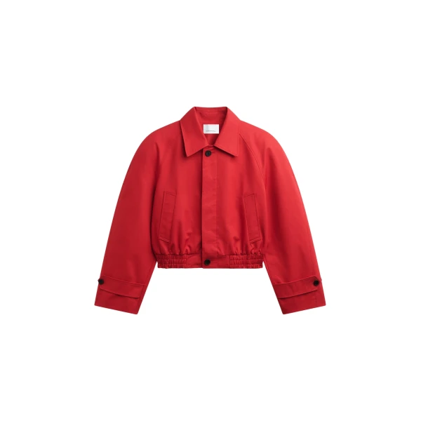 The Frankie Shop Turenne Curved Jacket - Red - Oversized Minimalist Jackets in Red - Shop at Luxury Shoes 