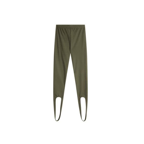 The Frankie Shop Twilla Stirrup Leggings - Olive - Oversized Minimalist Pants in Green - Shop at Luxury Shoes 