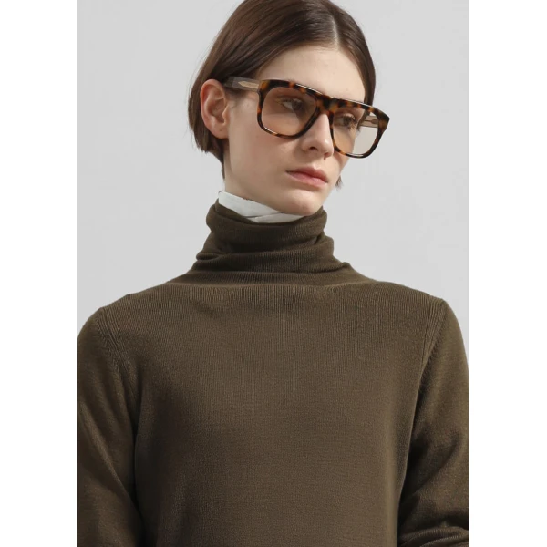 The Frankie Shop Utica Thin Turtleneck Sweater – Olive, view 4