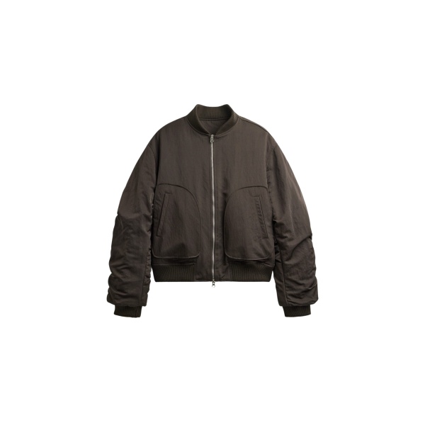 The Frankie Shop Valdres Padded Bomber Jacket - Brown - Oversized Minimalist Jackets in Beige - Shop at Luxury Shoes 