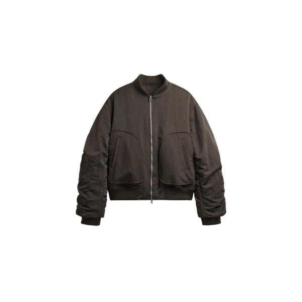 The Frankie Shop Valdres Padded Bomber Jacket - Brown - Oversized Minimalist Jackets in Beige - Shop at Luxury Shoes 