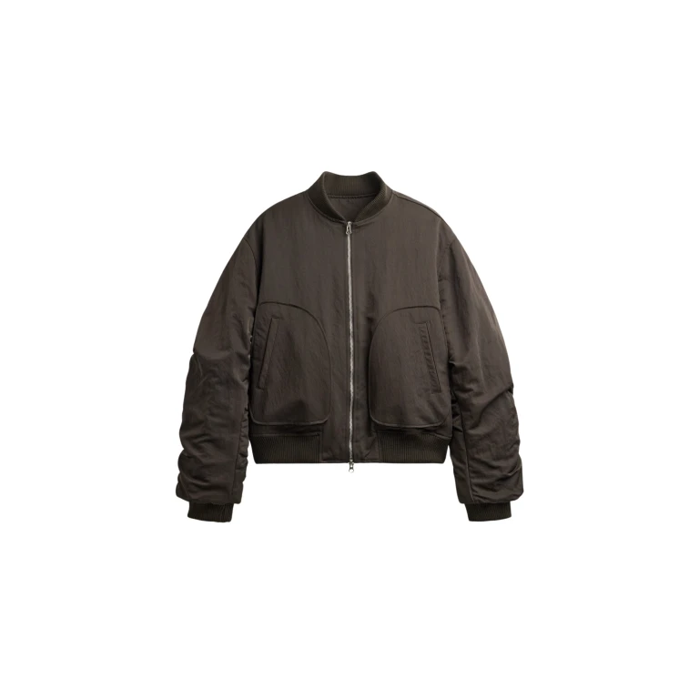 The Frankie Shop Valdres Padded Bomber Jacket - Brown - Oversized Minimalist Jackets in Beige - Shop at Luxury Shoes 