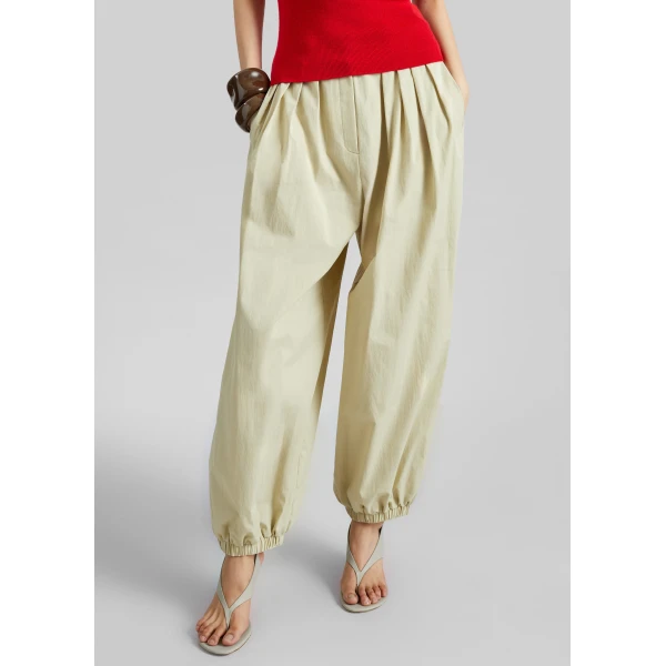 The Frankie Shop Vannes Balloon Pants - Beige - Oversized Minimalist Pants in Beige - Shop at Luxury Shoes 