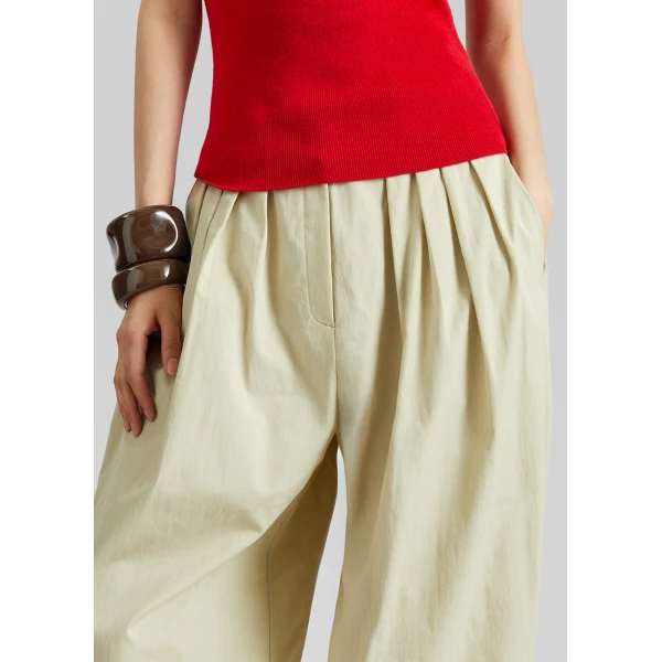The Frankie Shop Vannes Balloon Pants - Beige - Oversized Minimalist Pants in Beige - Shop at Luxury Shoes 