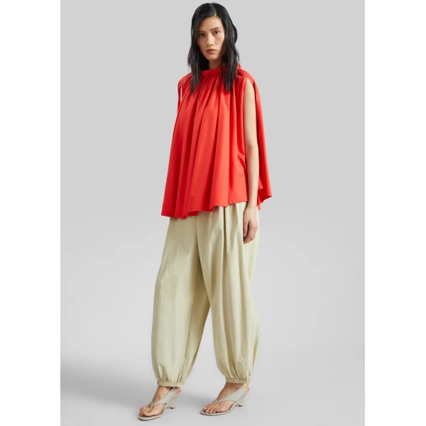 The Frankie Shop Vannes Balloon Pants - Beige - Oversized Minimalist Pants in Beige - Shop at Luxury Shoes 