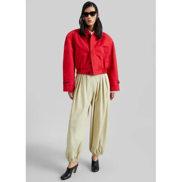 The Frankie Shop Vannes Balloon Pants - Beige - Oversized Minimalist Pants in Beige - Shop at Luxury Shoes 