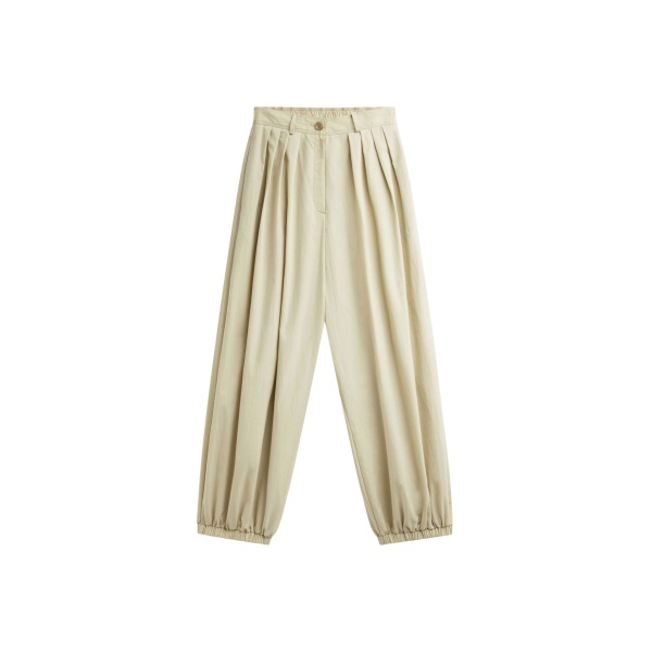 The Frankie Shop Vannes Balloon Pants - Beige - Oversized Minimalist Pants in Beige - Shop at Luxury Shoes 