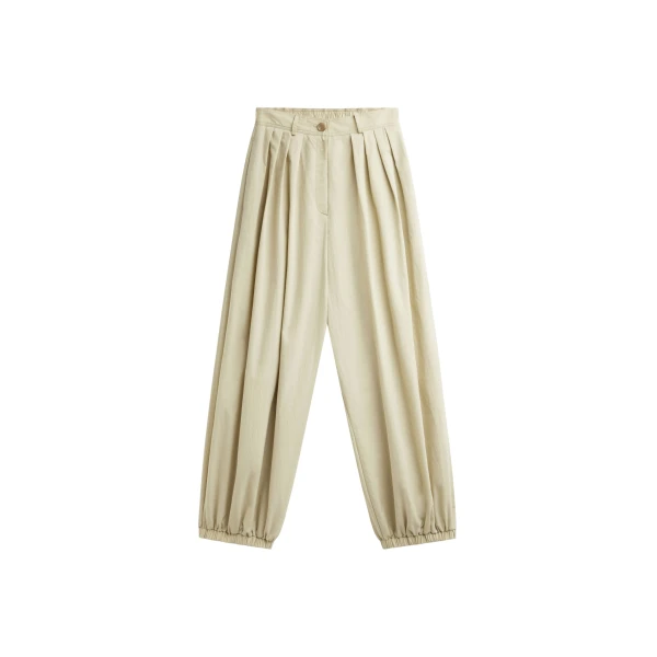 The Frankie Shop Vannes Balloon Pants - Beige - Oversized Minimalist Pants in Beige - Shop at Luxury Shoes 