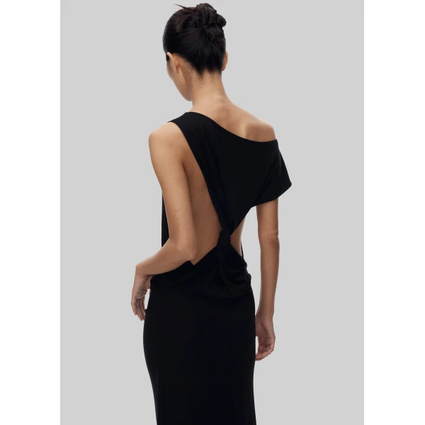 The Frankie Shop Varena Twisted Cut-Out Maxi Dress – Black, view 2