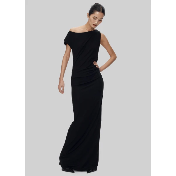 The Frankie Shop Varena Twisted Cut-Out Maxi Dress – Black, view 3