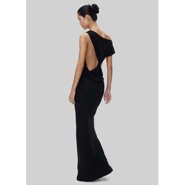 The Frankie Shop Varena Twisted Cut-Out Maxi Dress – Black, view 4