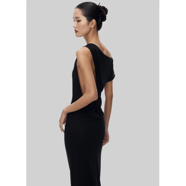 The Frankie Shop Varena Twisted Cut-Out Maxi Dress – Black, view 6