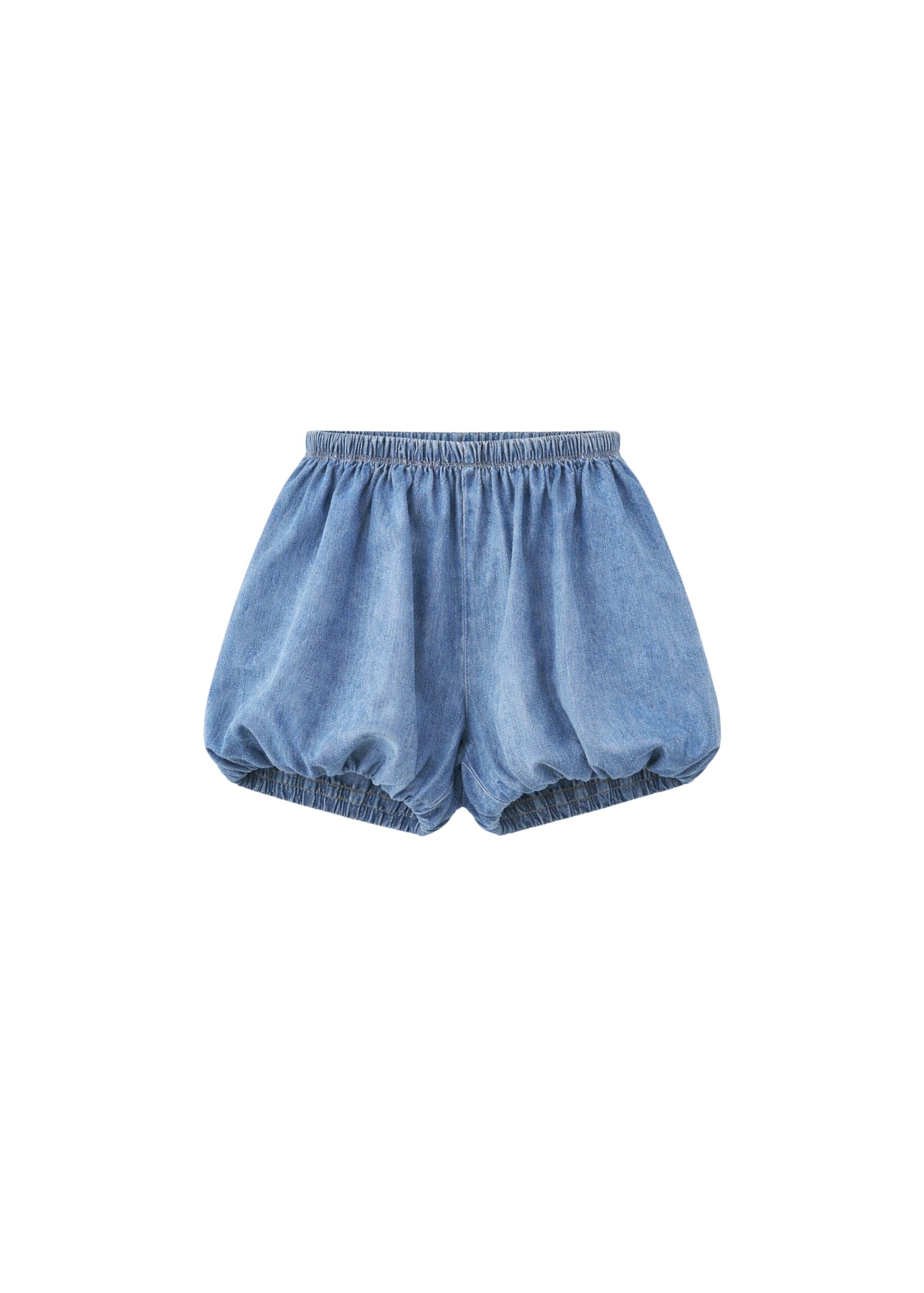 The Frankie Shop Varzy Denim Bubble-Hem Shorts – Medium Wash