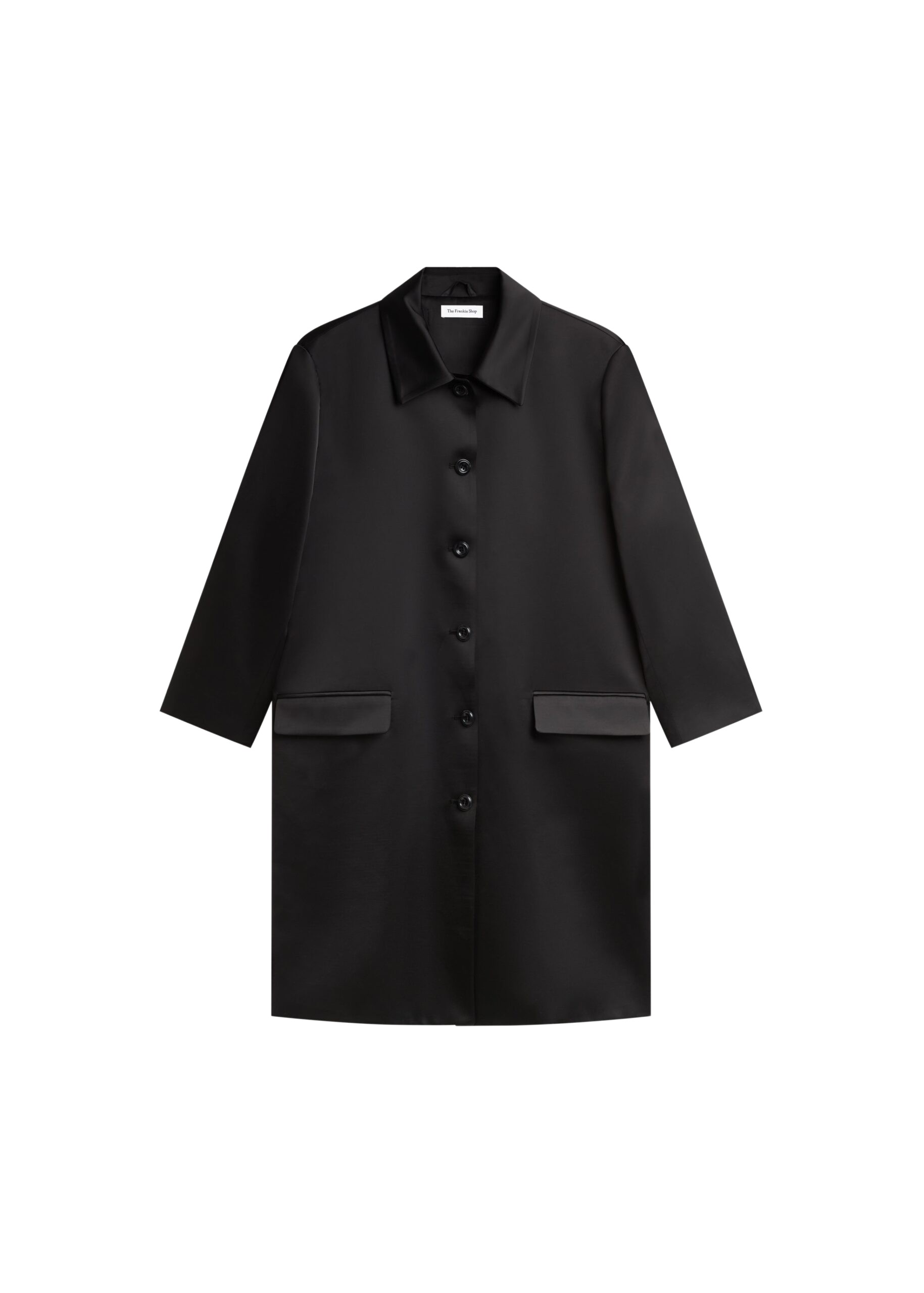 The Frankie Shop Vavin Satin Long Jacket – Black