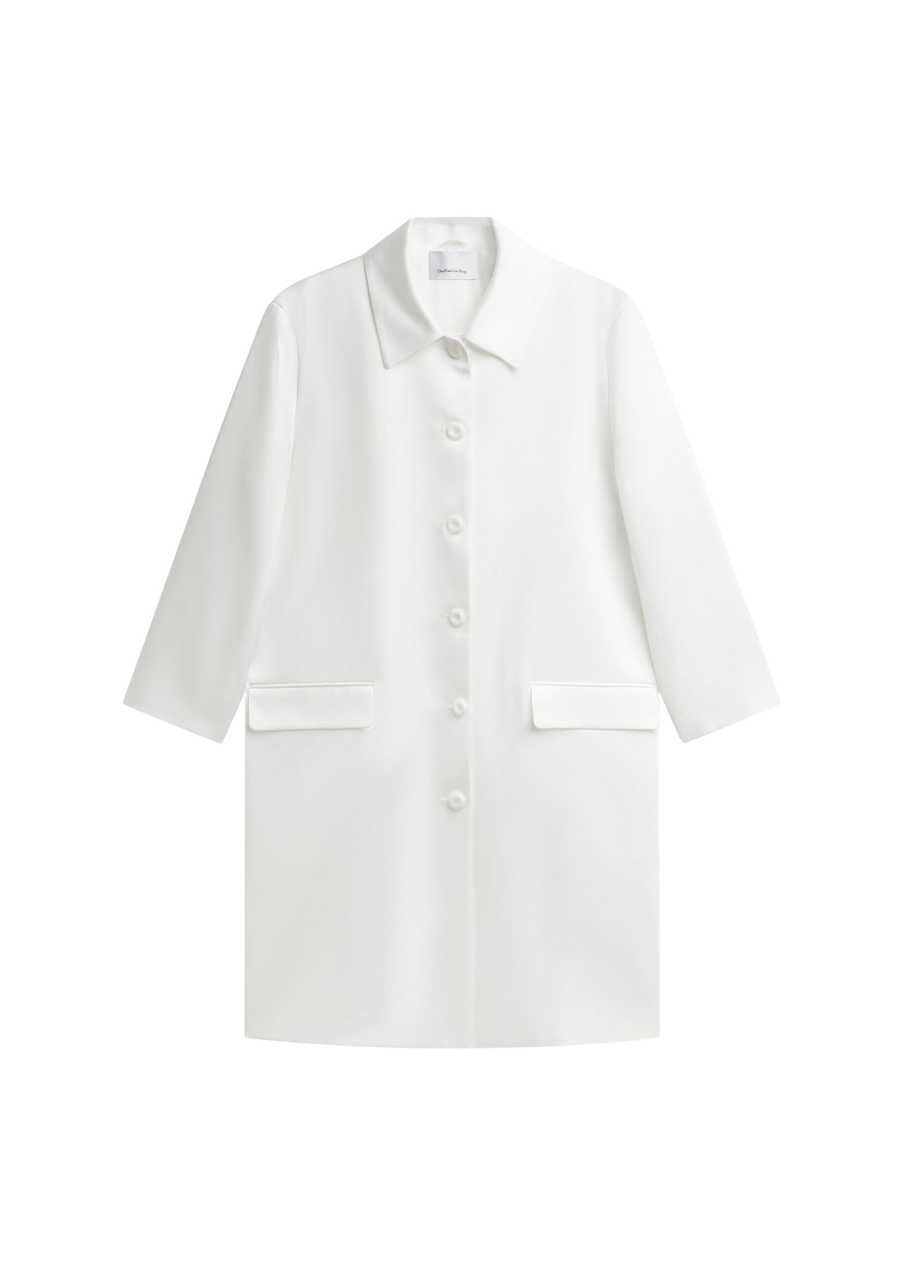 The Frankie Shop Vavin Satin Long Jacket – White