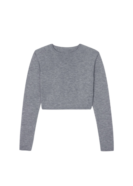 The Frankie Shop Veer Zip Cropped Sweater - Grey - Oversized Minimalist Knitwear in Grey - Shop at Luxury Shoes 