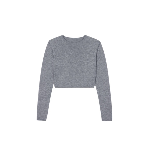 The Frankie Shop Veer Zip Cropped Sweater - Grey - Oversized Minimalist Knitwear in Grey - Shop at Luxury Shoes 