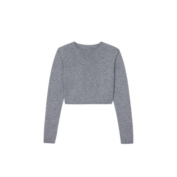 The Frankie Shop Veer Zip Cropped Sweater - Grey - Oversized Minimalist Knitwear in Grey - Shop at Luxury Shoes 