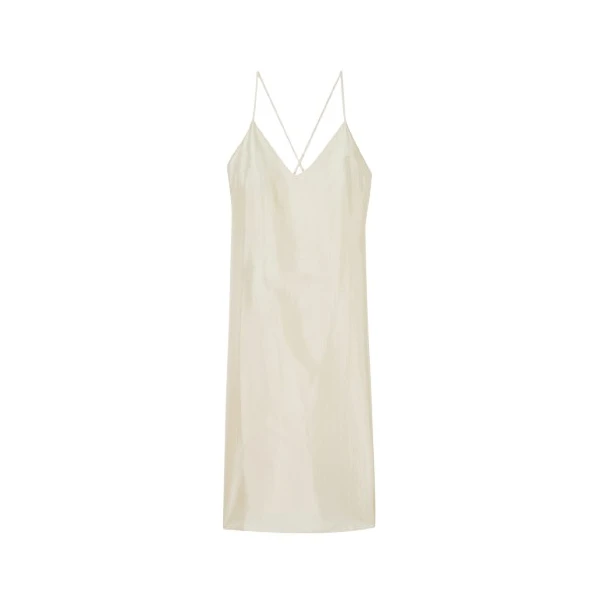 The Frankie Shop Vence Slip Dress - Pale Yellow - Oversized Minimalist Dresses in Yellow - Shop at Luxury Shoes 