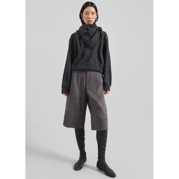 The Frankie Shop Vermont Scarf Sweater - Charcoal - Oversized Minimalist Knitwear in Grey - Shop at Luxury Shoes 