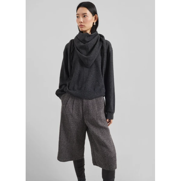 The Frankie Shop Vermont Scarf Sweater - Charcoal - Oversized Minimalist Knitwear in Grey - Shop at Luxury Shoes 