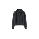 The Frankie Shop Vermont Scarf Sweater - Charcoal - Oversized Minimalist Knitwear in Grey - Shop at Luxury Shoes 