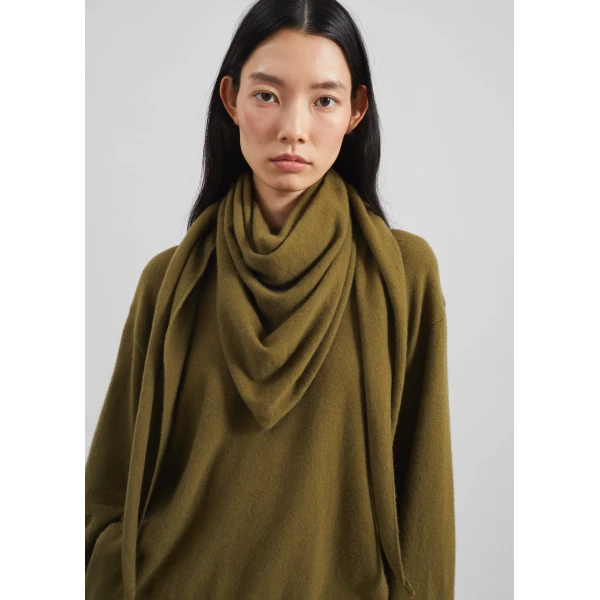 The Frankie Shop Vermont Scarf Sweater - Olive - Oversized Minimalist Knitwear in Green - Shop at Luxury Shoes 